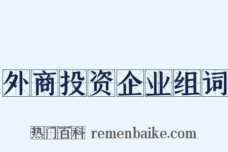 外商投资企业组词是什么意思的图片